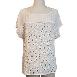 Ella Miss Woman's Medium Off White Hi Low Top